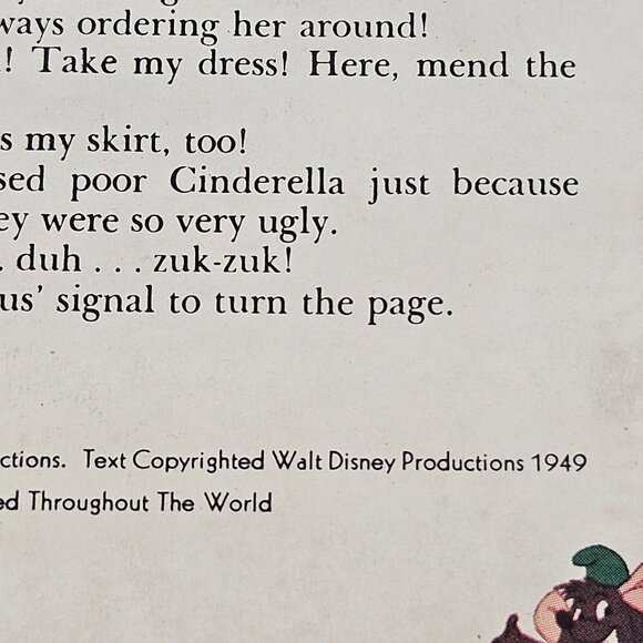 Walt Disneys Cinderella Vinyl Record Set RCA Victor Storybook With Album - Picture 9 of 12